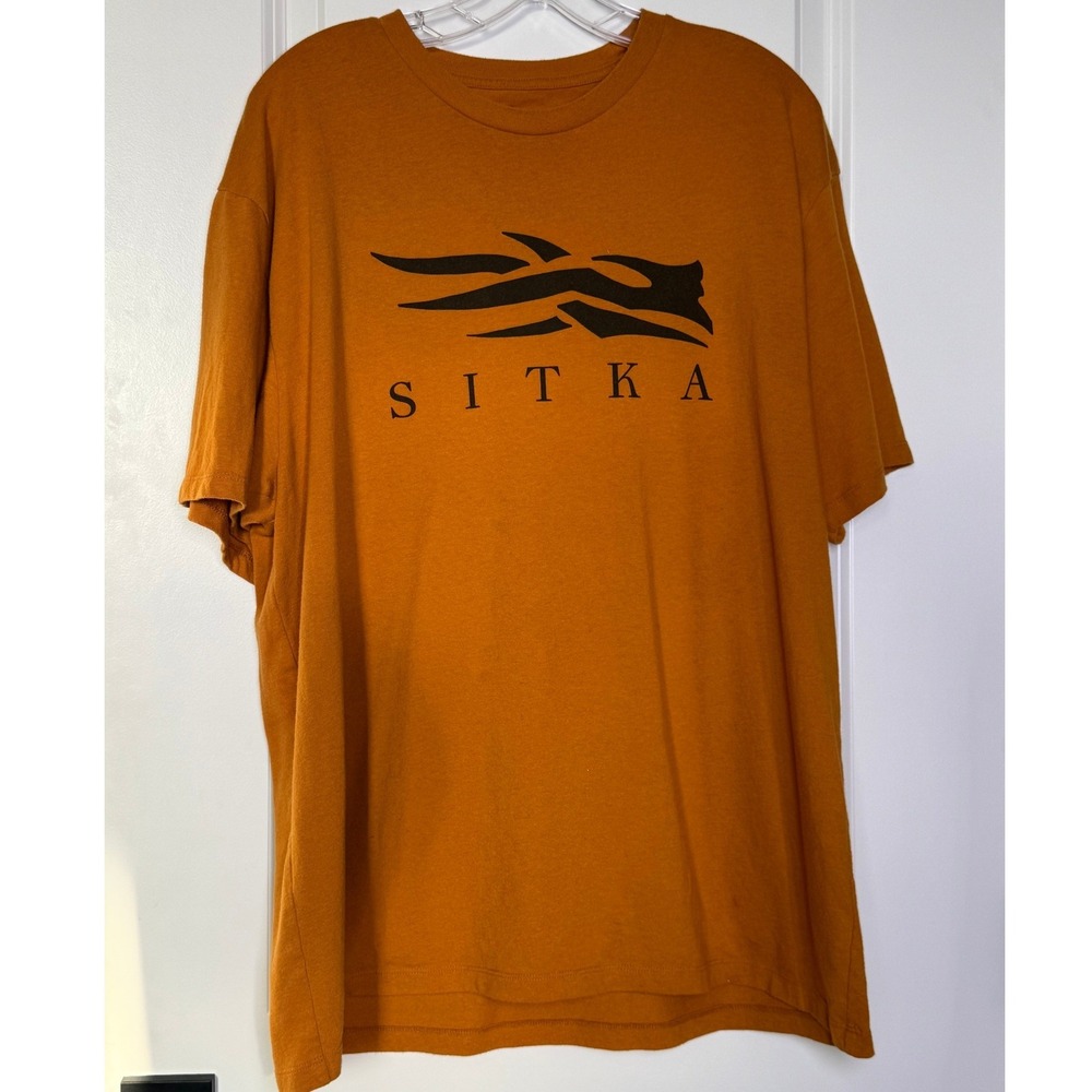 Sitka Gear Icon Tee Mens XL Burnt Orange Graphic Logo Short Sleeve T-Shirt